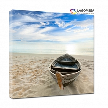 łódka na plaży 40x40cm
